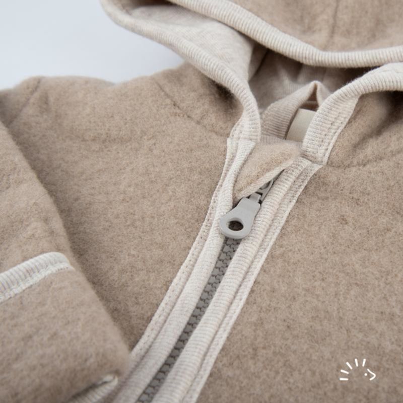 Iobio jakke ullfleece beige - kun 74/80