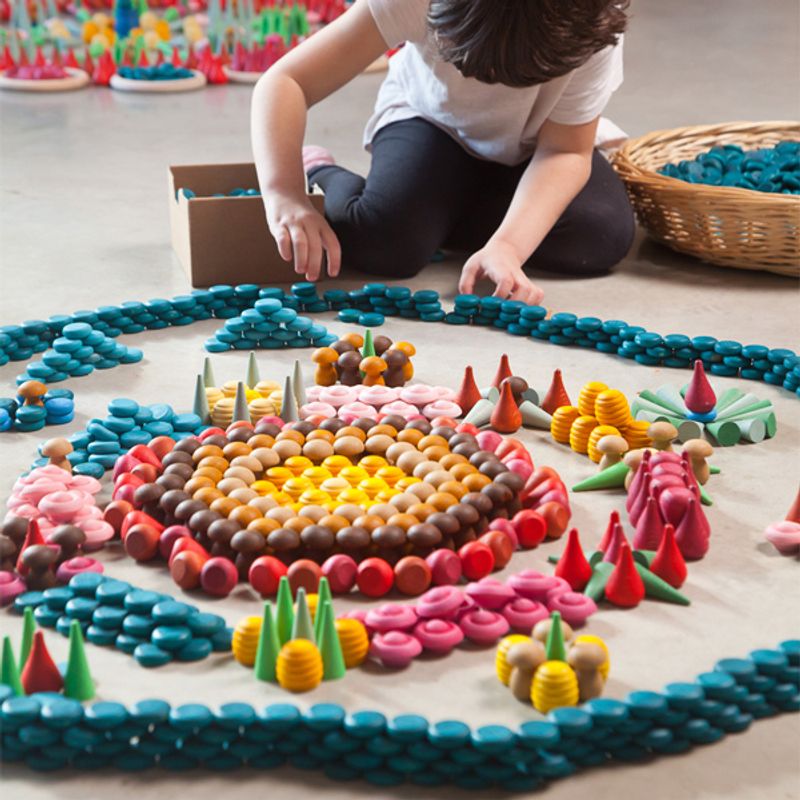 Grapat mandala blå mynter