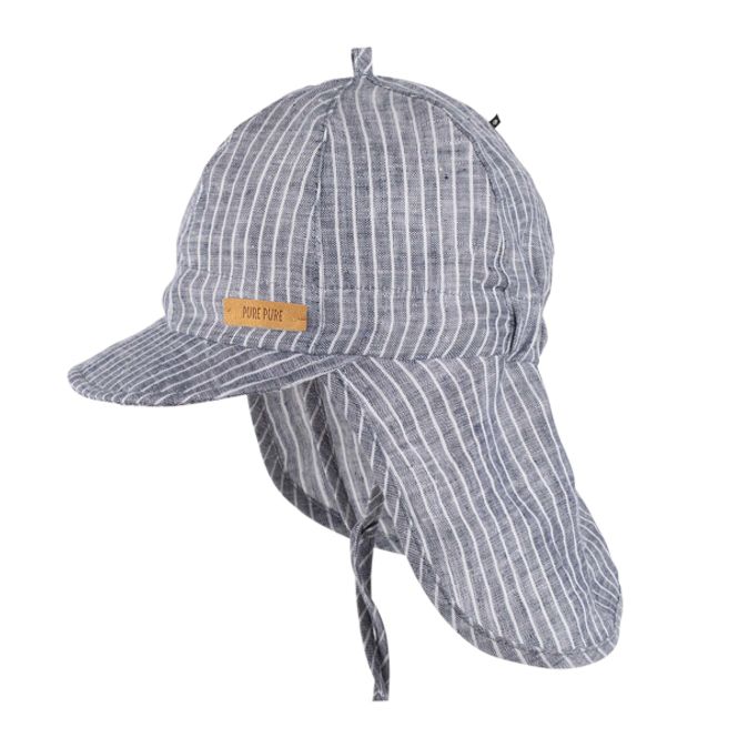 Hovedbilde Pure Pure solhatt lin capsbrem blå striper (2023) ...