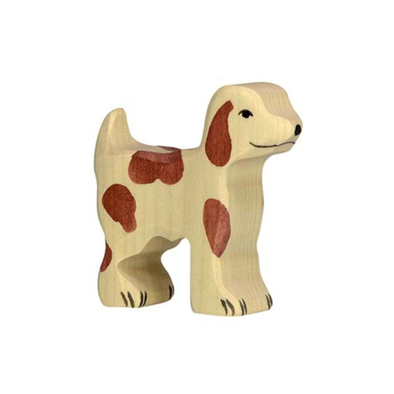 Holztiger trefigur liten gårdshund
