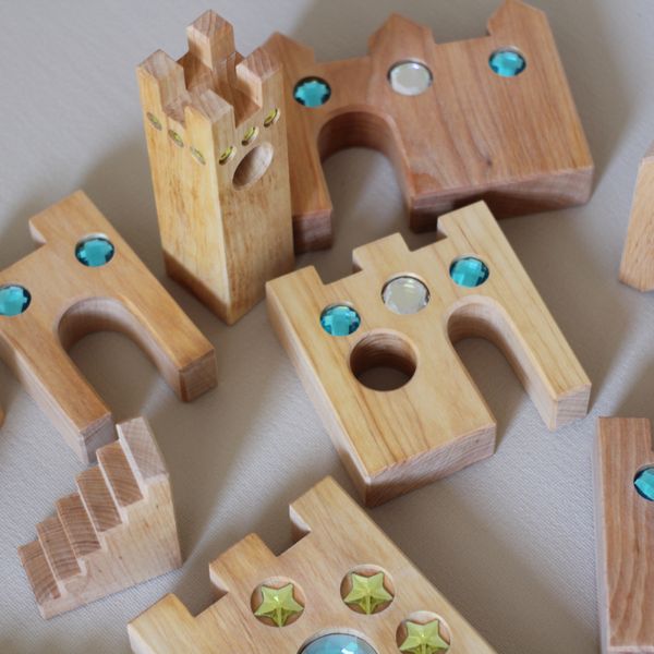 Bauspiel eventyrslott med glittersteiner 16 deler