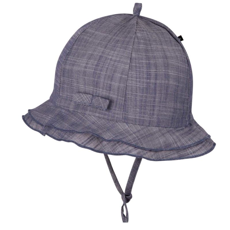Pure Pure denimblå solhatt rund brem