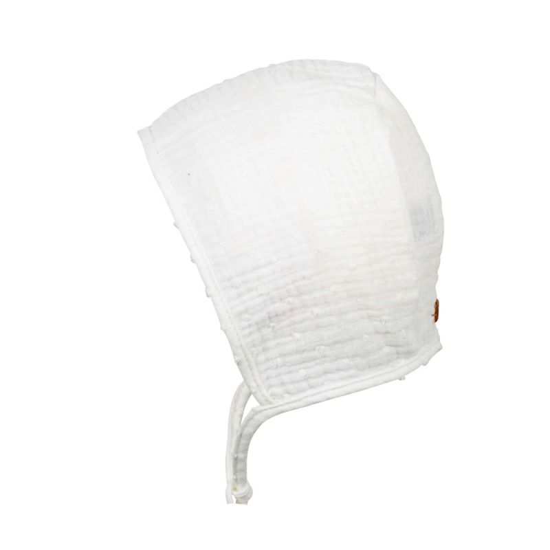 Pure Pure hvit babylue musselin med prikker