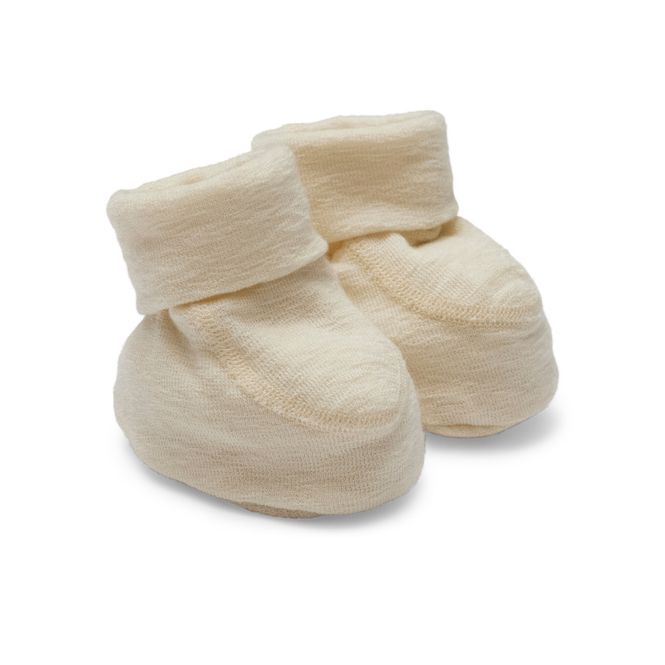 Hovedbilde Petit by Basics sokketøfler nyfødt naturhvit