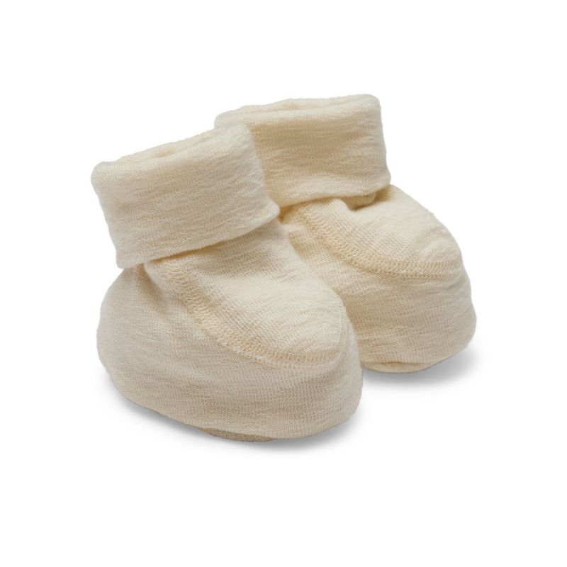 Petit by Basics sokketøfler nyfødt naturhvit