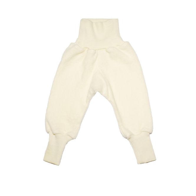 Hovedbilde Cosilana babybukse ull/bomull fleece naturhvit
