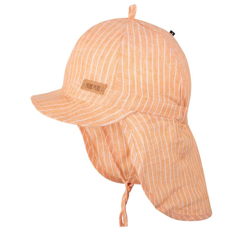 Pure Pure solhatt capsbrem lin oransje striper
