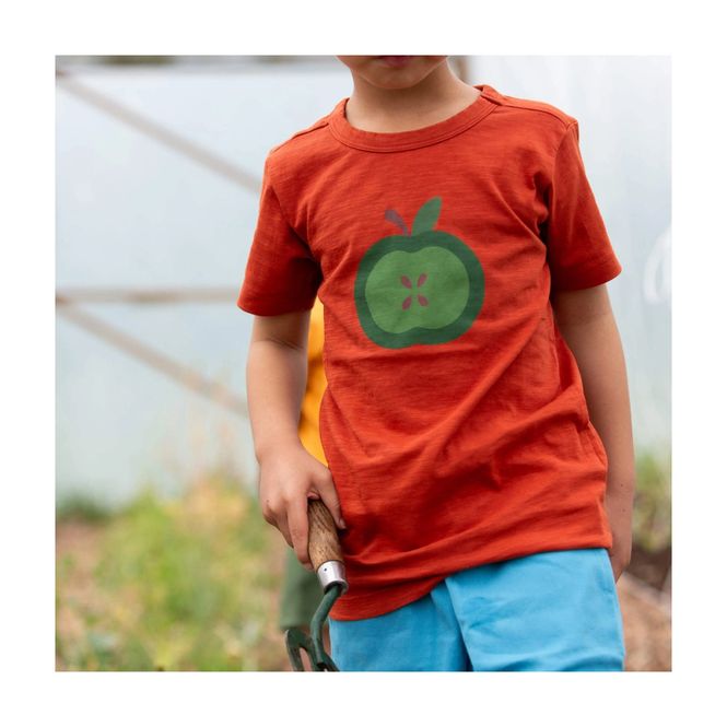 Hovedbilde Little Green Radicals t-skjorte eple rustrød