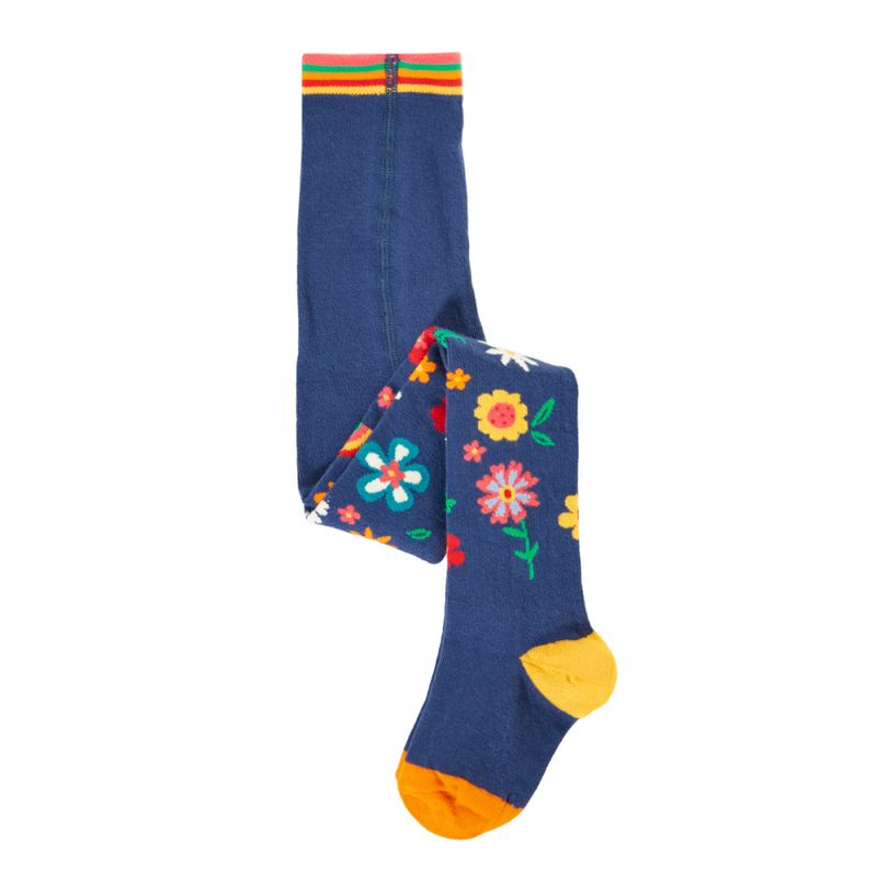 Frugi strømpebukse blomster mørk blå