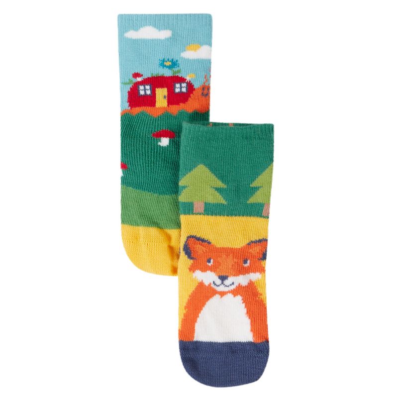Frugi 2-pk. sokker småbarn rev/snegle