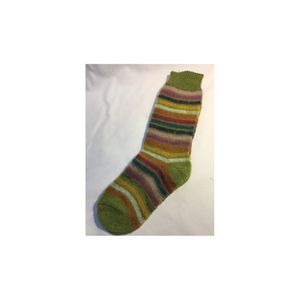 Hovedbilde Hirsch tykke ullsokker barn gr&oslash;nn/regnbuestriper