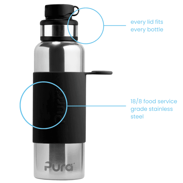 Pura Sport™ flaske st&aring;l 850 ml sort