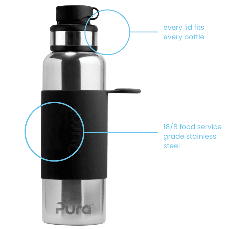 Pura Sport™ flaske stål 850 ml sort