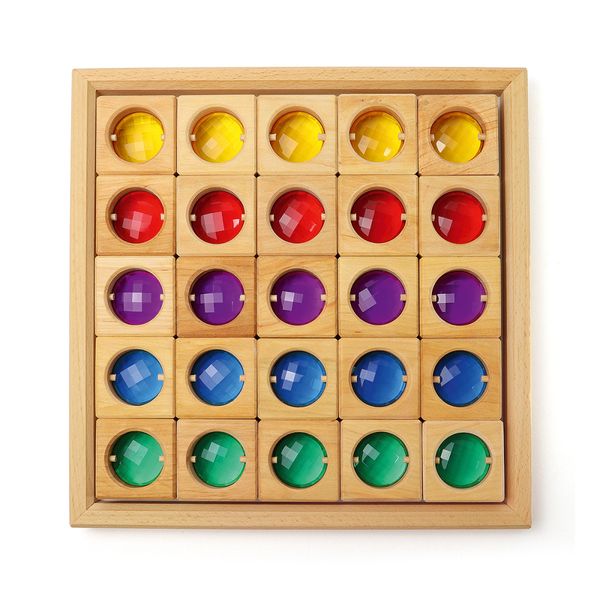 Bauspiel firkantede klosser med vinduer i farger