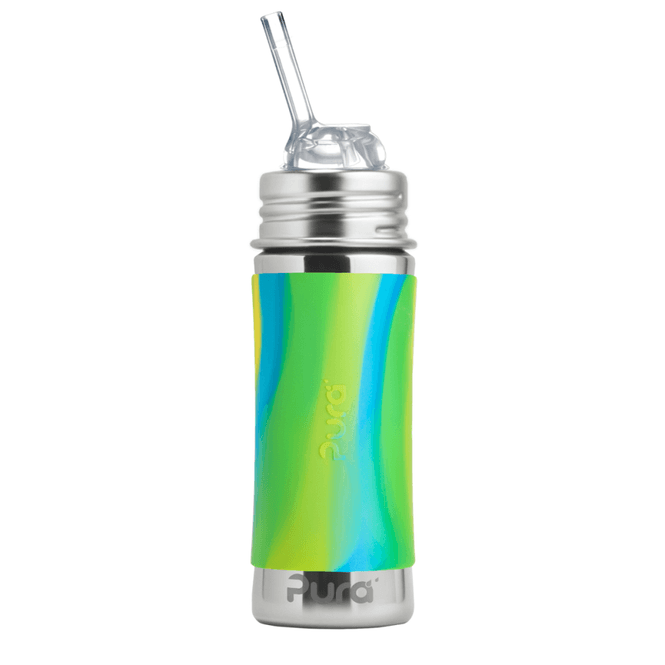 Hovedbilde Pura Kiki® sugerørflaske stål 325 ml Aqua Swirl