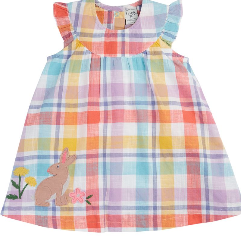 Frugi kjolebody rutete med kanin