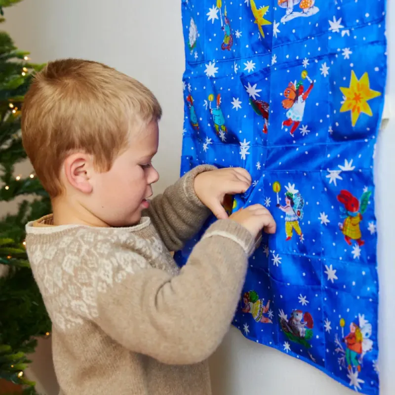 Sarah's Silks adventskalender i silke blå