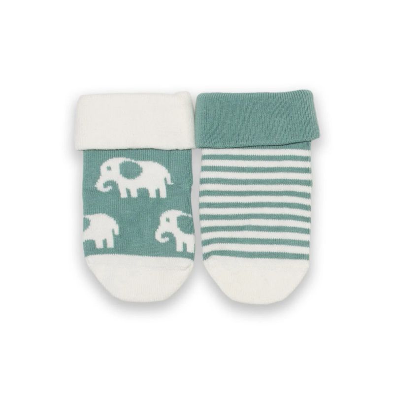 Kite babysokker elefant hvit/grønn