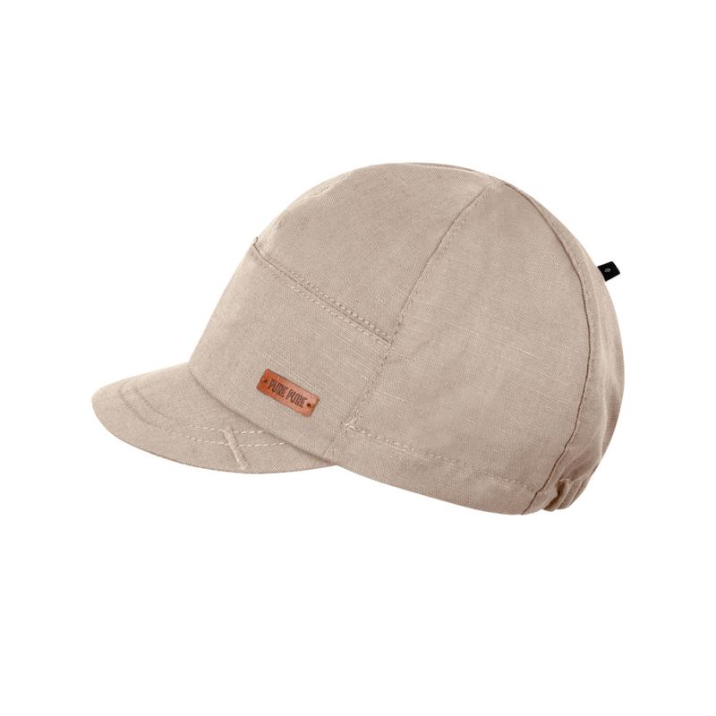 Pure Pure caps barn lin/bomull natur - kun 55