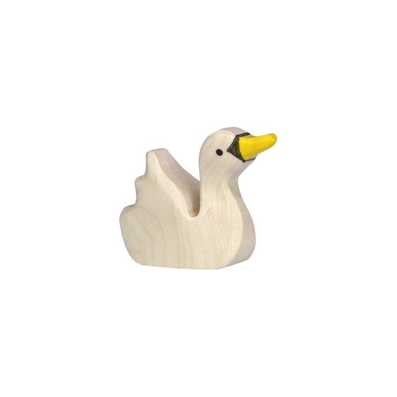 Holztiger trefigur hvit svane liten