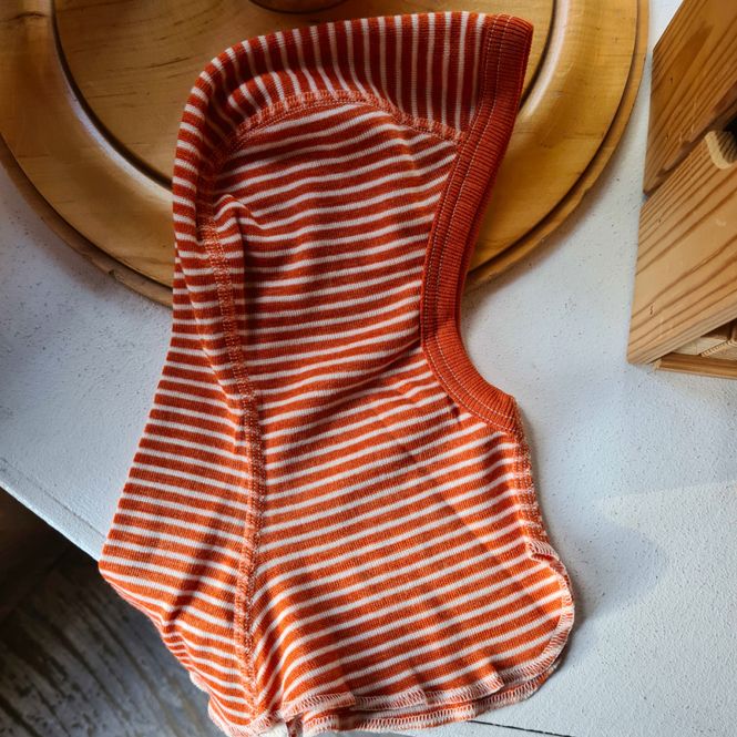 Hovedbilde Cosilana balaklava ull/silke oransje striper