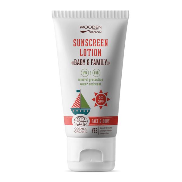 Wooden Spoon SPF 50 økologisk solkrem barn 150 ml