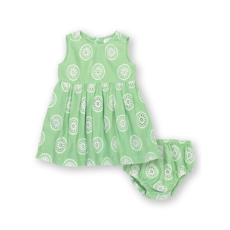 Kite babykjole med bloomer grønn